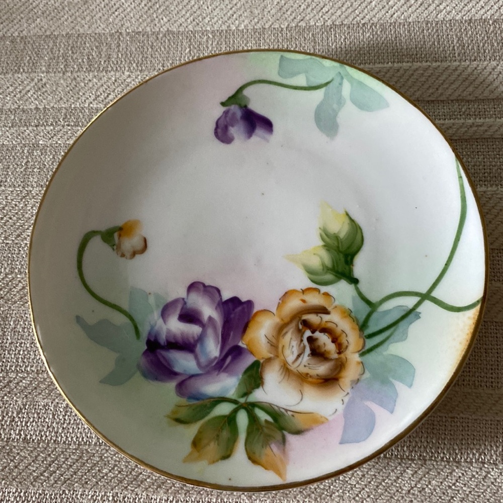 Antique Nippon Purple & Gold Floral Plate!